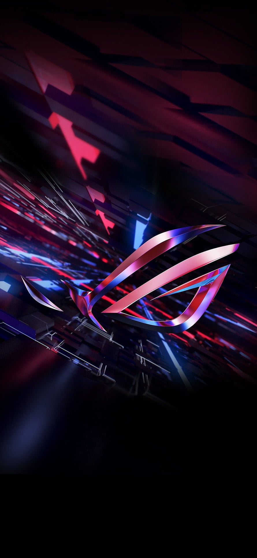 Asus ROG Gaming Logo with Neon Red and Blue Abstract Background HD phone wallpaper