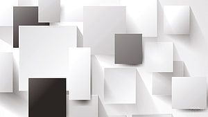 Monochrome Geometric 3D Cubes with Soft Shadows on White Background HD wallpaper