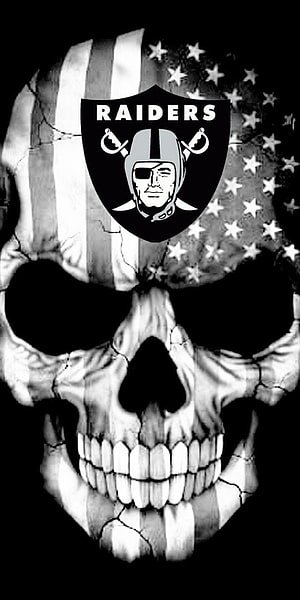 Oakland Raiders Skull Design With American Flag Pattern And Team Logo HD phone wallpaper