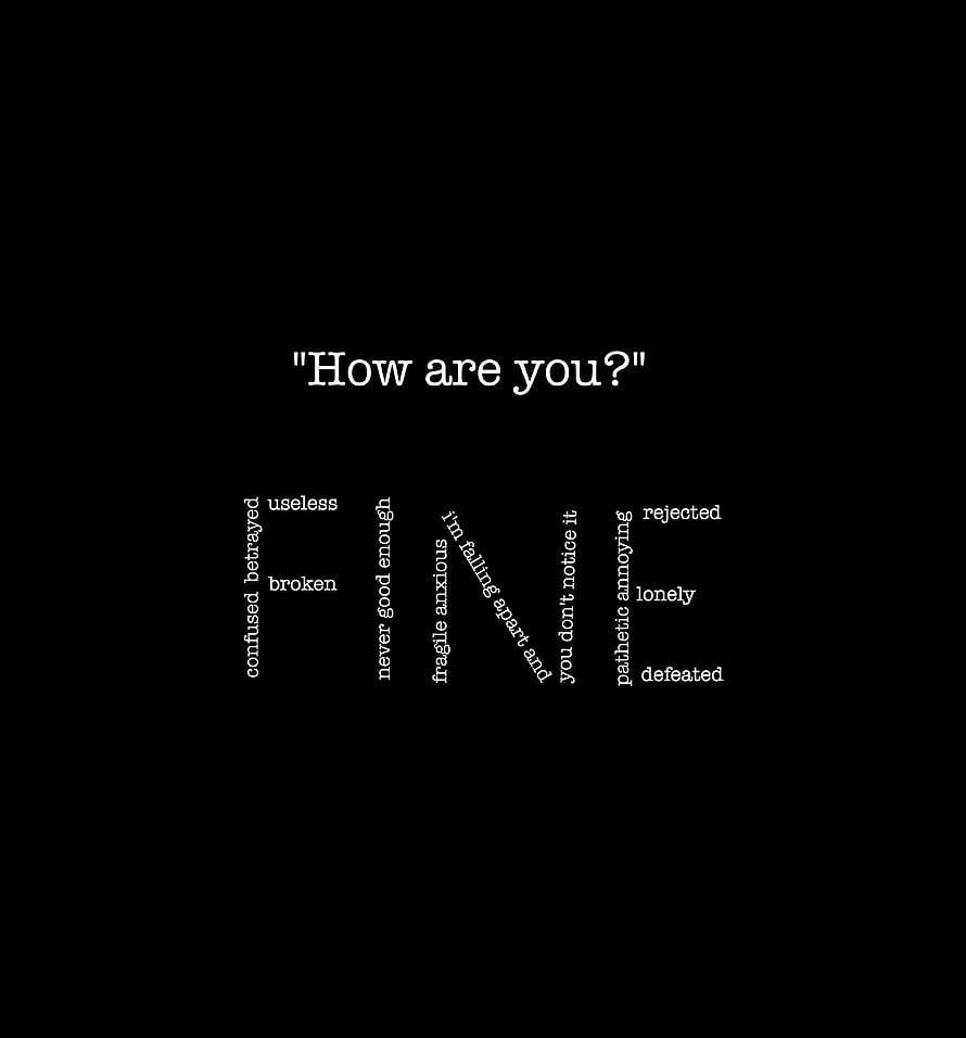 Minimalist Black Background with White Text About Mental Health and Anxiety HD phone wallpaper