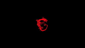 MSI Dragon Red Logo on Black Background Minimalist Gaming Emblem HD wallpaper