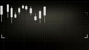 Dark Forex Candlestick Chart on Black Grid Background HD wallpaper