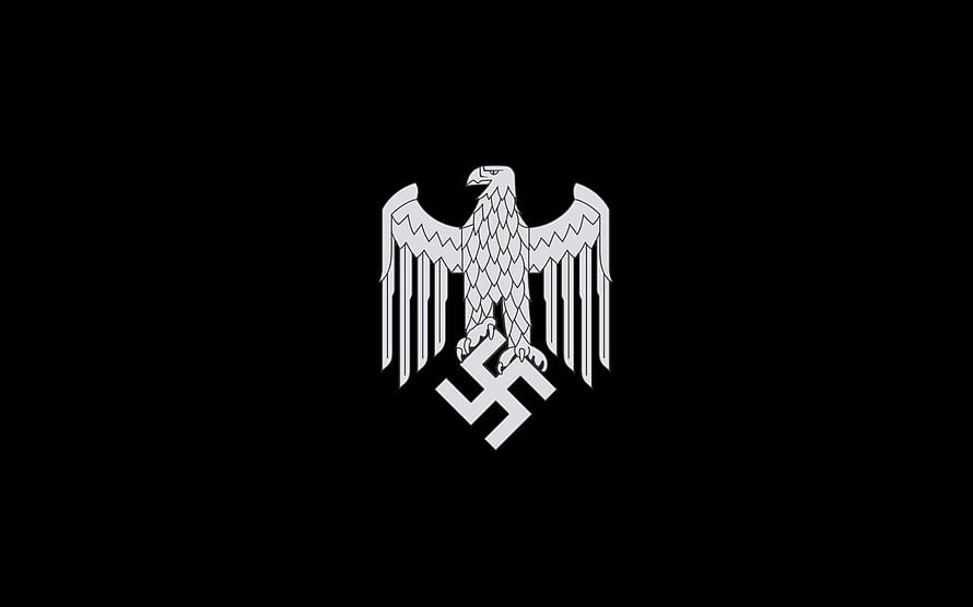 German Imperial Eagle Emblem with Swastika on Black Background HD wallpaper