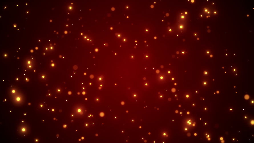 Glowing Fire Particles on a Deep Red Background with Bokeh Light Effects HD wallpaper