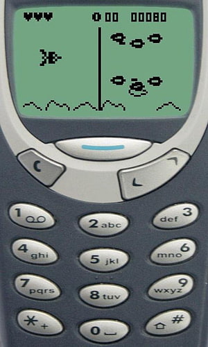Nokia 3310 Snake Game on Classic Monochrome Green Screen HD phone wallpaper