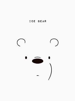 Minimalist Ice Bear Face from We Bare Bears in Simple Line Art Style HD phone wallpaper