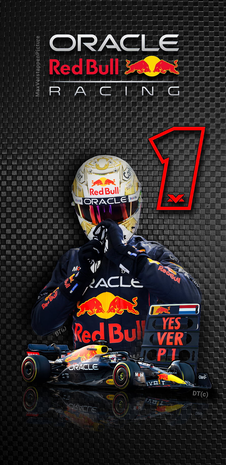 Max Verstappen Oracle Red Bull Racing F1 Driver and Car Victory Poster HD phone wallpaper