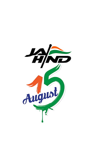 India Independence Day 15 August Graphic with Tricolor Flag and Stylized Typography HD phone wallpaper