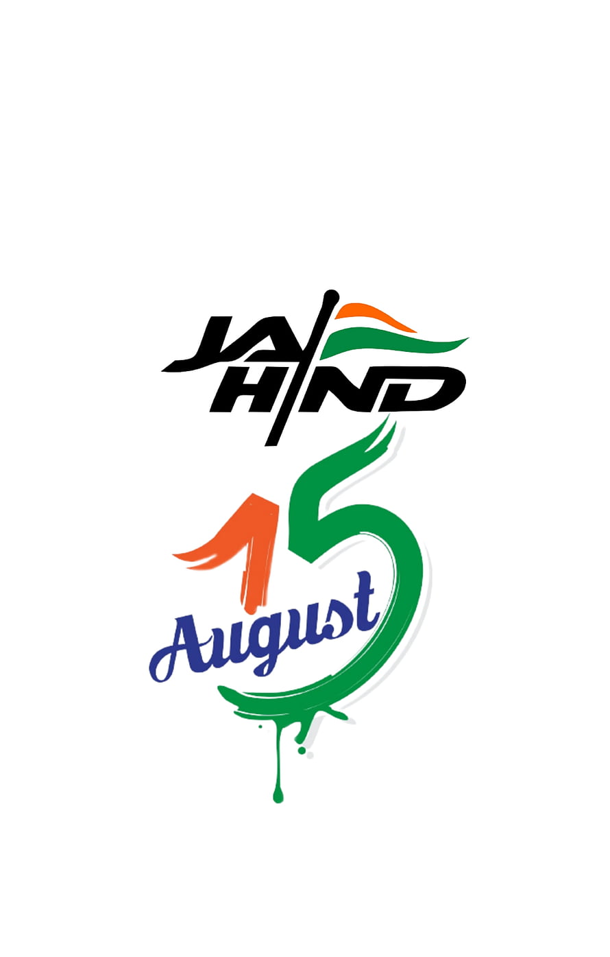 India Independence Day 15 August Graphic with Tricolor Flag and Stylized Typography HD phone wallpaper