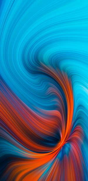 Vibrant Blue and Orange Swirling Abstract Digital Art with Dynamic Flowing Lines HD phone wallpaper