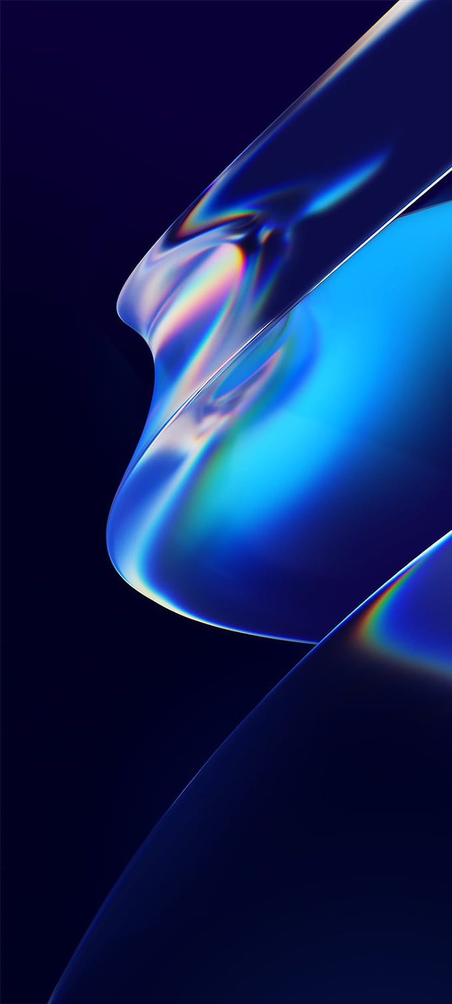 Oppo A54 Abstract Iridescent Blue Liquid Metal Wallpaper HD phone wallpaper