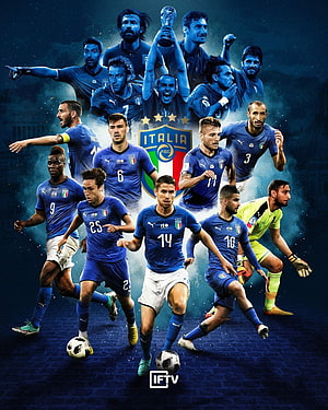 Italy National Football Team Azzurri Squad Composite Poster HD phone wallpaper