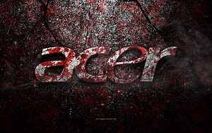 Acer Grunge Stone Logo with Red and Black Textured Background HD wallpaper