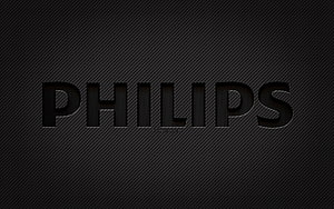 Philips Carbon Fiber Logo on Dark Textured Background HD wallpaper