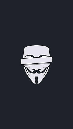 Blindfolded Guy Fawkes Mask Minimalist Icon on Dark Background HD phone wallpaper