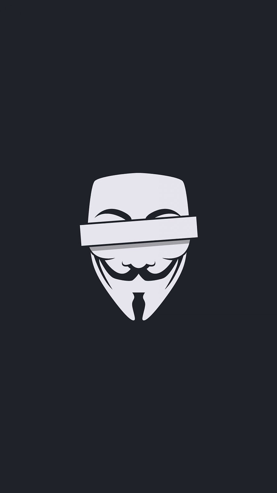 Blindfolded Guy Fawkes Mask Minimalist Icon on Dark Background HD phone wallpaper