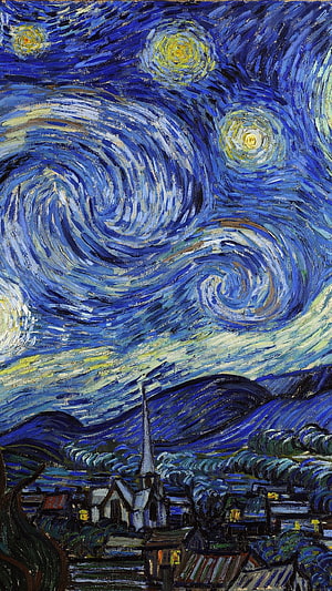 Vincent Van Gogh The Starry Night Swirling Night Sky Over Village HD phone wallpaper