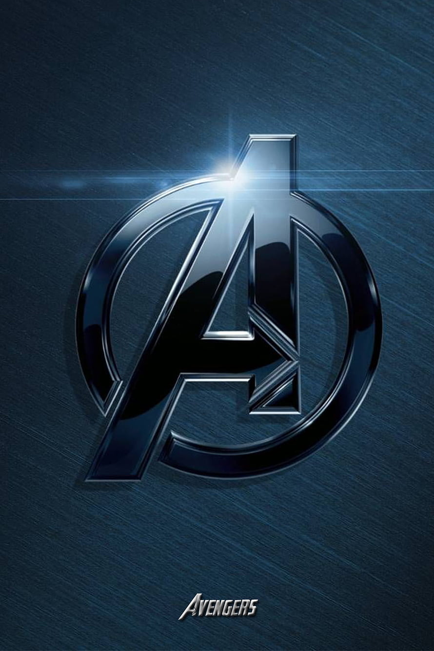 Avengers Metallic Logo on Dark Blue Brushed Metal Background HD phone wallpaper