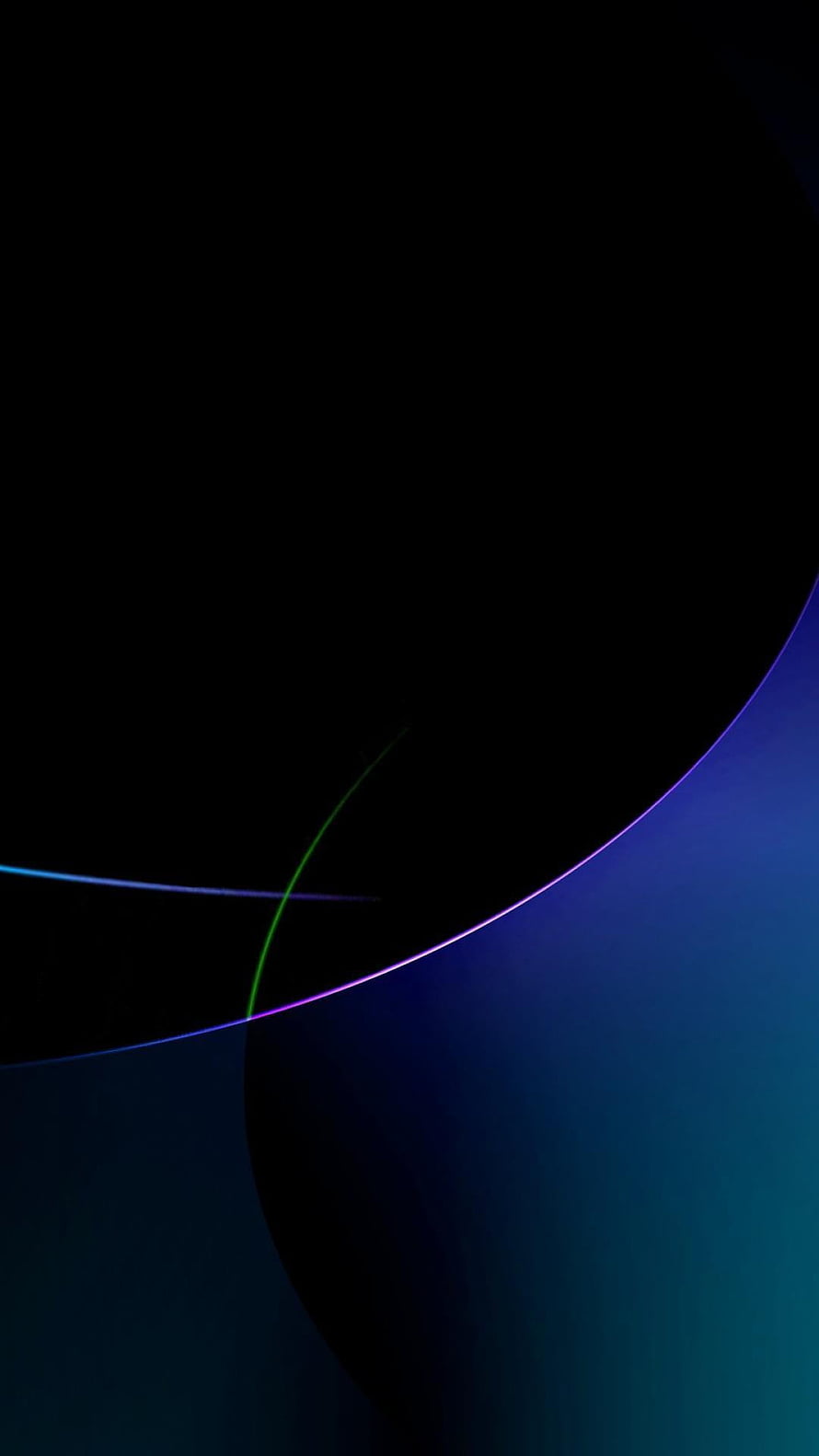 Abstract Dark Blue and Black Curved Lines with Neon Green and Purple Accents HD phone wallpaper