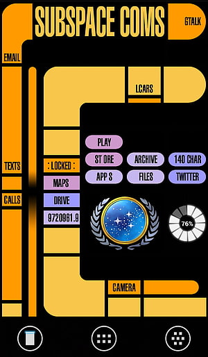Star Trek LCARS Interface Design with Subspace Comms and Galaxy Emblem HD phone wallpaper