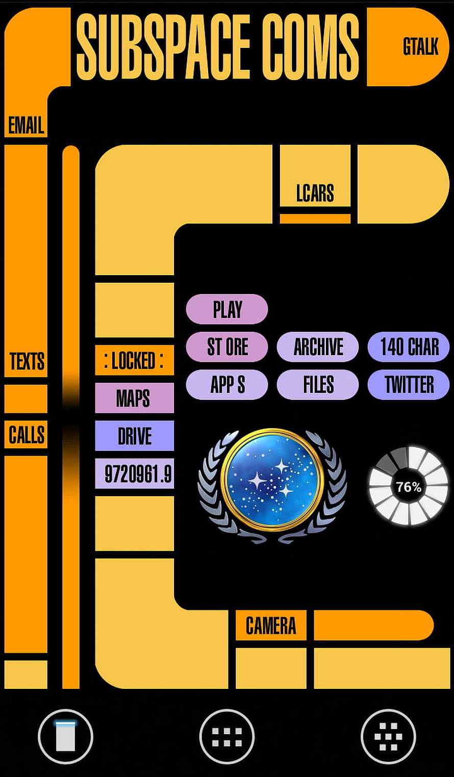 Star Trek LCARS Interface Design with Subspace Comms and Galaxy Emblem HD phone wallpaper