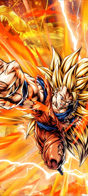 Super Saiyan 3 Goku Dragon Fist Attack in Dragon Ball Z Anime Illustration HD phone wallpaper