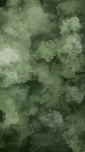 Mint Green Cloud Texture with Dark Olive Tones and Soft Billowing Mist HD phone wallpaper