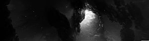 Monochrome Deep Space Nebula with Bright Core and Dark Dust Clouds HD wallpaper