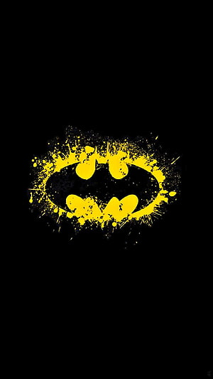 Grunge Yellow Batman Logo on Black Background, Batman Logo 6. Fondos de pantalla batman, Fondo batman, Logotipo de batman, The Batman Logo HD phone wallpaper