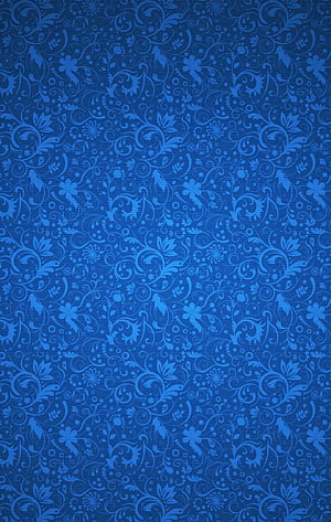 Royal Blue Floral Damask Pattern with Intricate Swirls and Botanical Motifs HD phone wallpaper