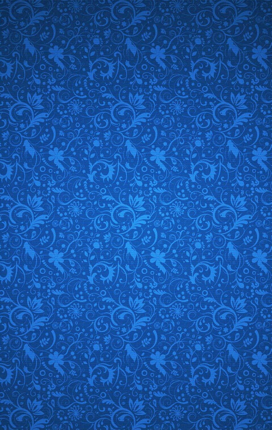 Royal Blue Floral Damask Pattern with Intricate Swirls and Botanical Motifs HD phone wallpaper