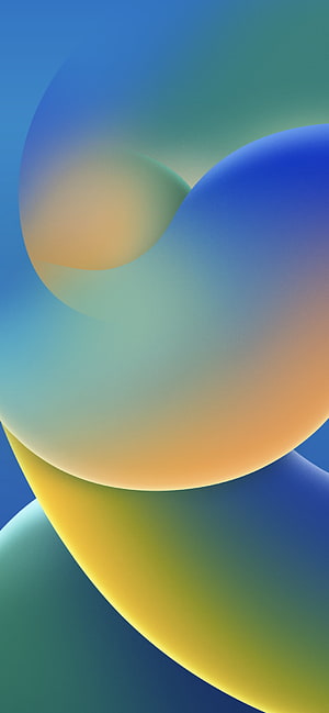 iOS 16 Abstract Gradient Wallpaper with Soft Blue and Yellow Organic Shapes HD phone wallpaper