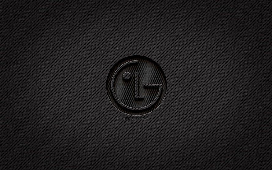 LG Carbon Fiber Logo on Dark Textured Background HD wallpaper