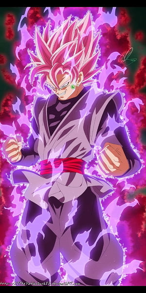 Goku Black Super Saiyan Rose Dragon Ball Z Anime Character Artwork HD phone wallpaper