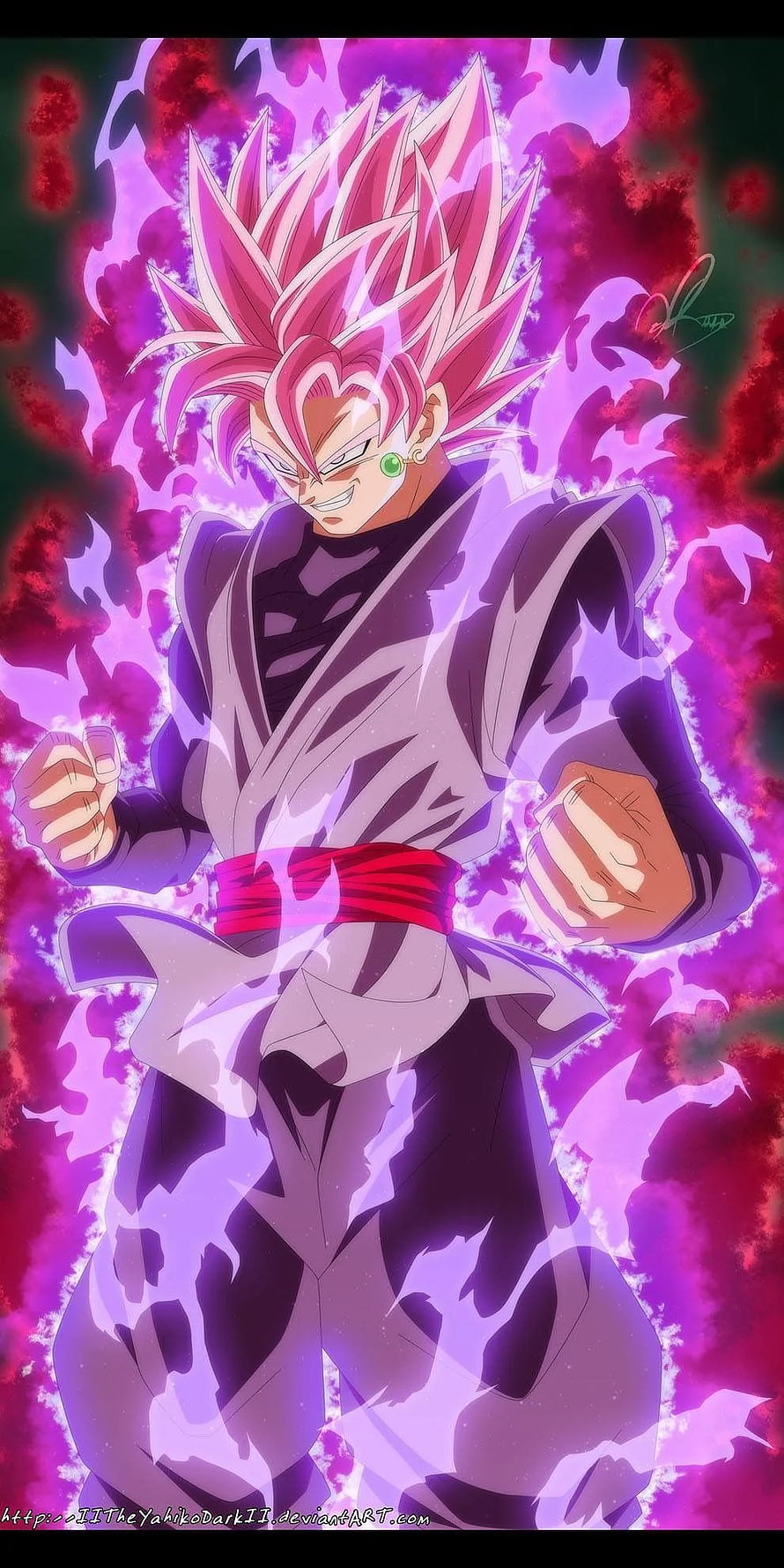 Goku Black Super Saiyan Rose Dragon Ball Z Anime Character Artwork HD phone wallpaper