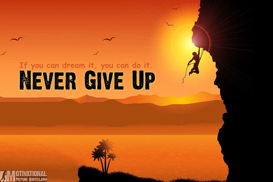 Motivational Climb Toward the Sun Silhouette with Inspirational Quote HD wallpaper