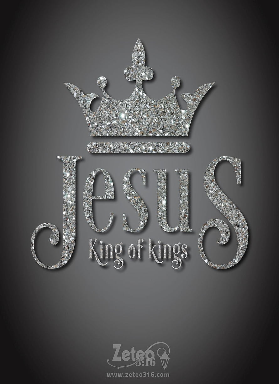 Jesus King of Kings Diamond Crown Religious Typography Wallpaper HD phone wallpaper