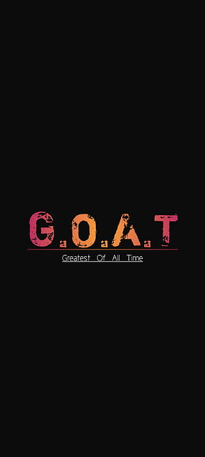 Minimalist GOAT Acronym Typography on Black Background with Distressed Gradient Text HD phone wallpaper