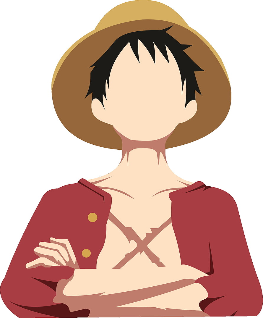 Minimalist Luffy Portrait from One Piece with Straw Hat and Red Jacket HD phone wallpaper