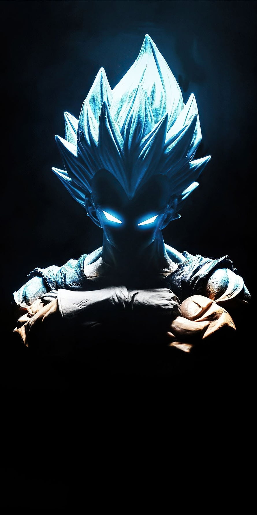 Vegeta Blue Aura Portrait in Dark Dragon Ball Super Artwork HD phone wallpaper