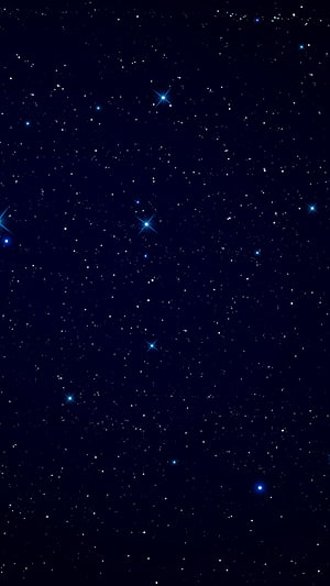 Deep Space Starfield with Bright Blue Stars on a Dark Night Sky Background HD phone wallpaper