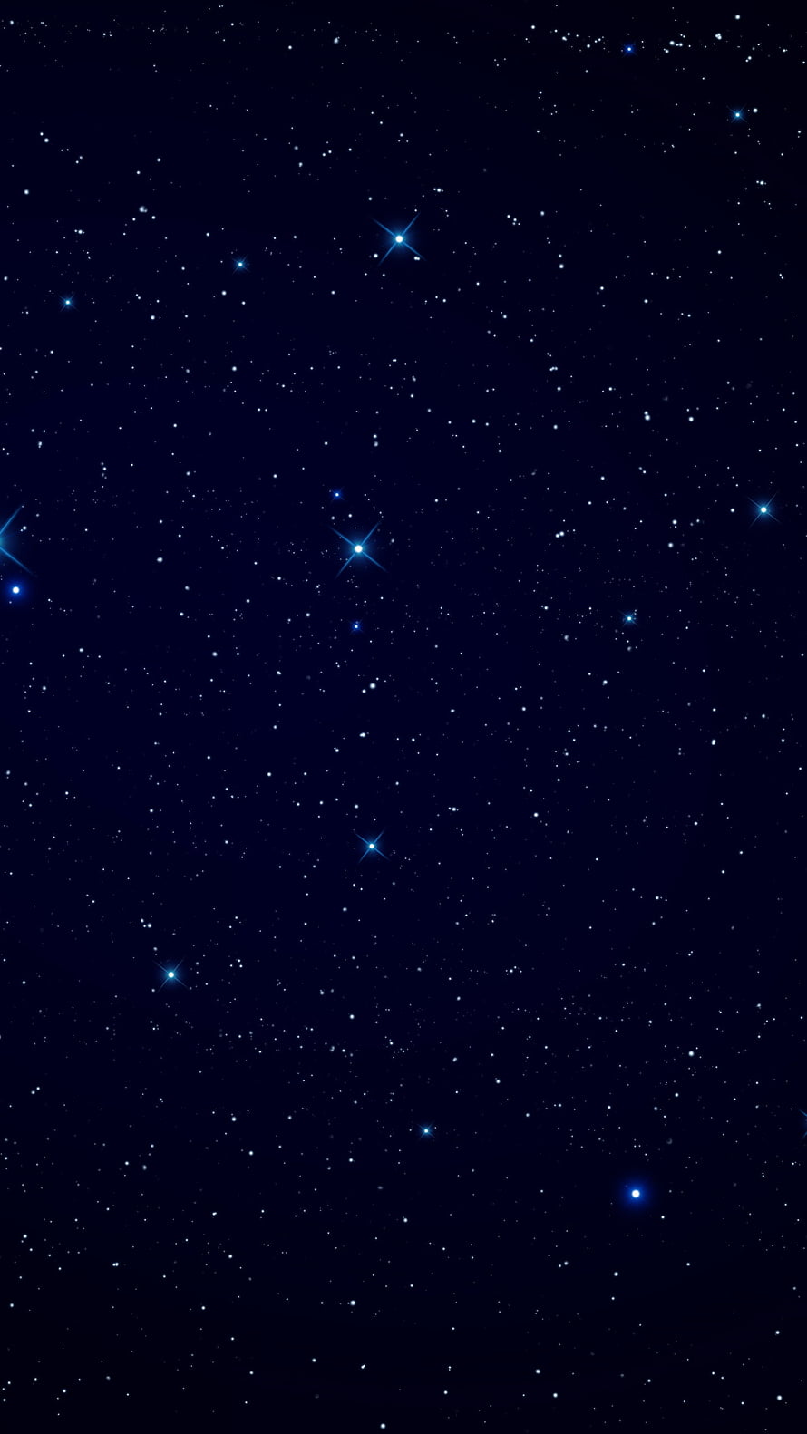 Deep Space Starfield with Bright Blue Stars on a Dark Night Sky Background HD phone wallpaper