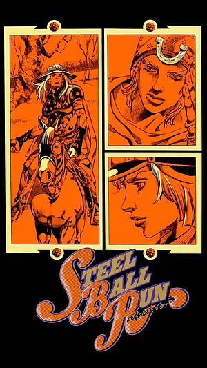 JoJo's Bizarre Adventure Steel Ball Run Anime Poster with Character Panels HD phone wallpaper