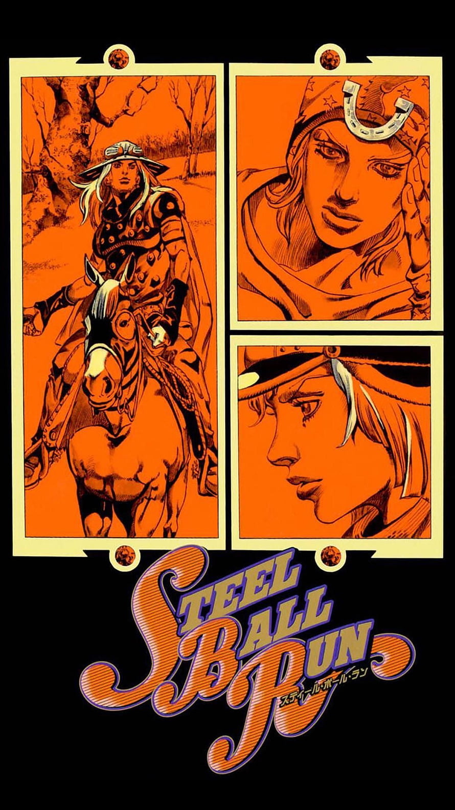 JoJo's Bizarre Adventure Steel Ball Run Anime Poster with Character Panels HD phone wallpaper