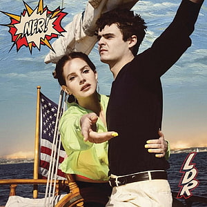 Lana Del Rey and Norman Rockwell Album Art on a Sailboat Deck HD phone wallpaper