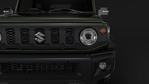 Suzuki Jimny Front Grille and Headlight Close-Up in Dark Green HD wallpaper