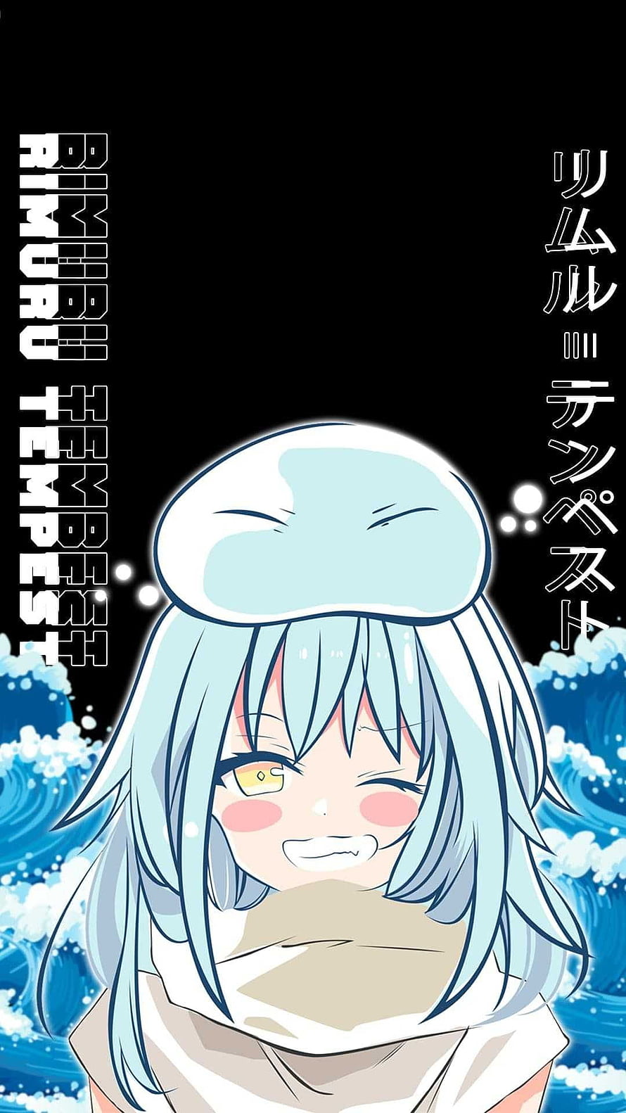 Rimuru Tempest Anime Character with Jellyfish Hat and Ocean Waves HD phone wallpaper