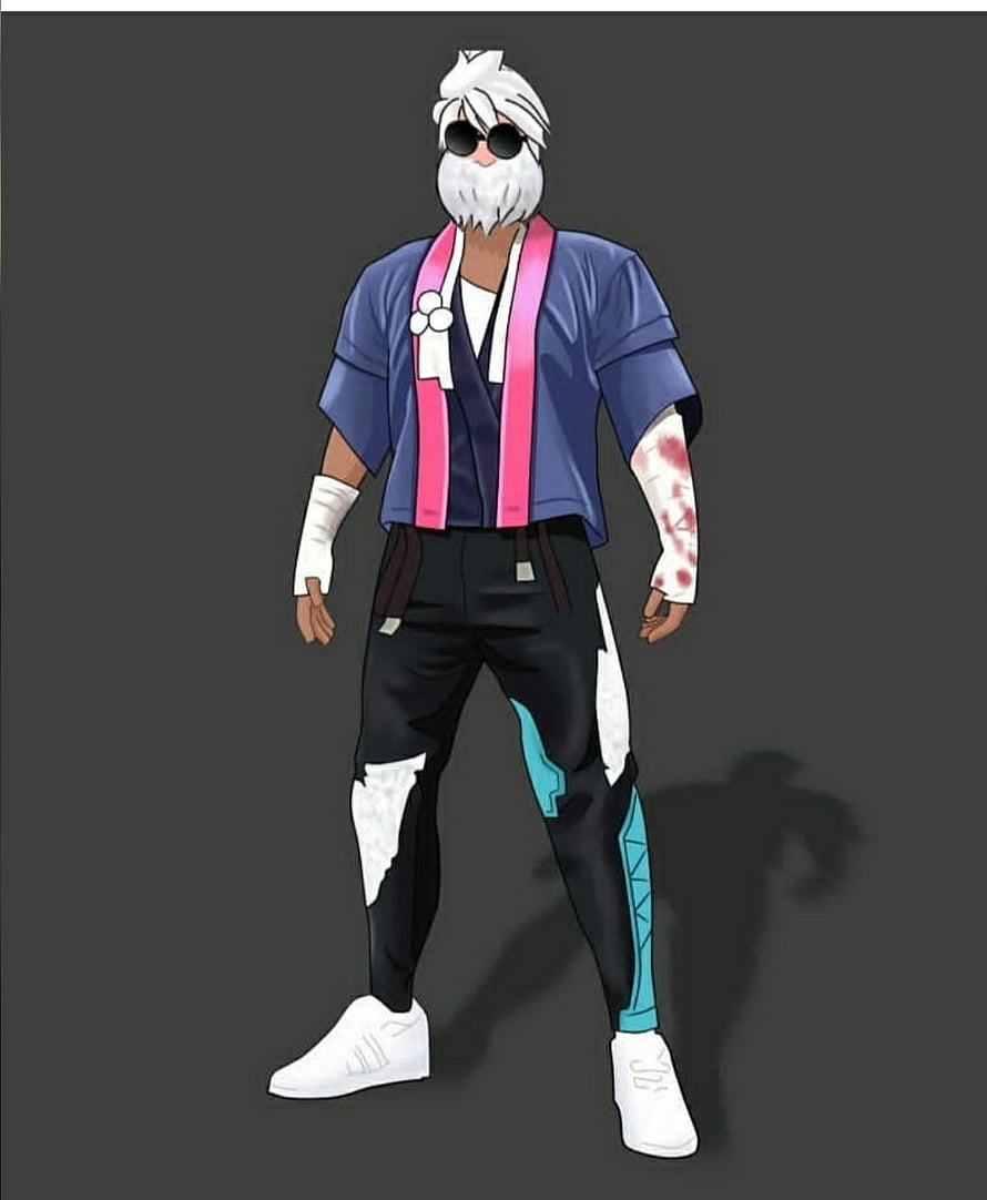 Anime Character Concept Art with White Beard, Sunglasses, and Streetwear Outfit HD phone wallpaper
