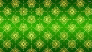 Green and Gold Floral Mandala Pattern with Intricate Geometric Line Art Design HD wallpaper
