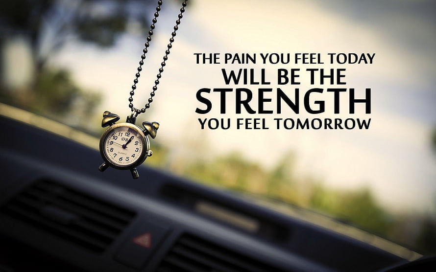 Motivational Quote About Strength Hanging From Car Mirror With Vintage Alarm Clock HD wallpaper
